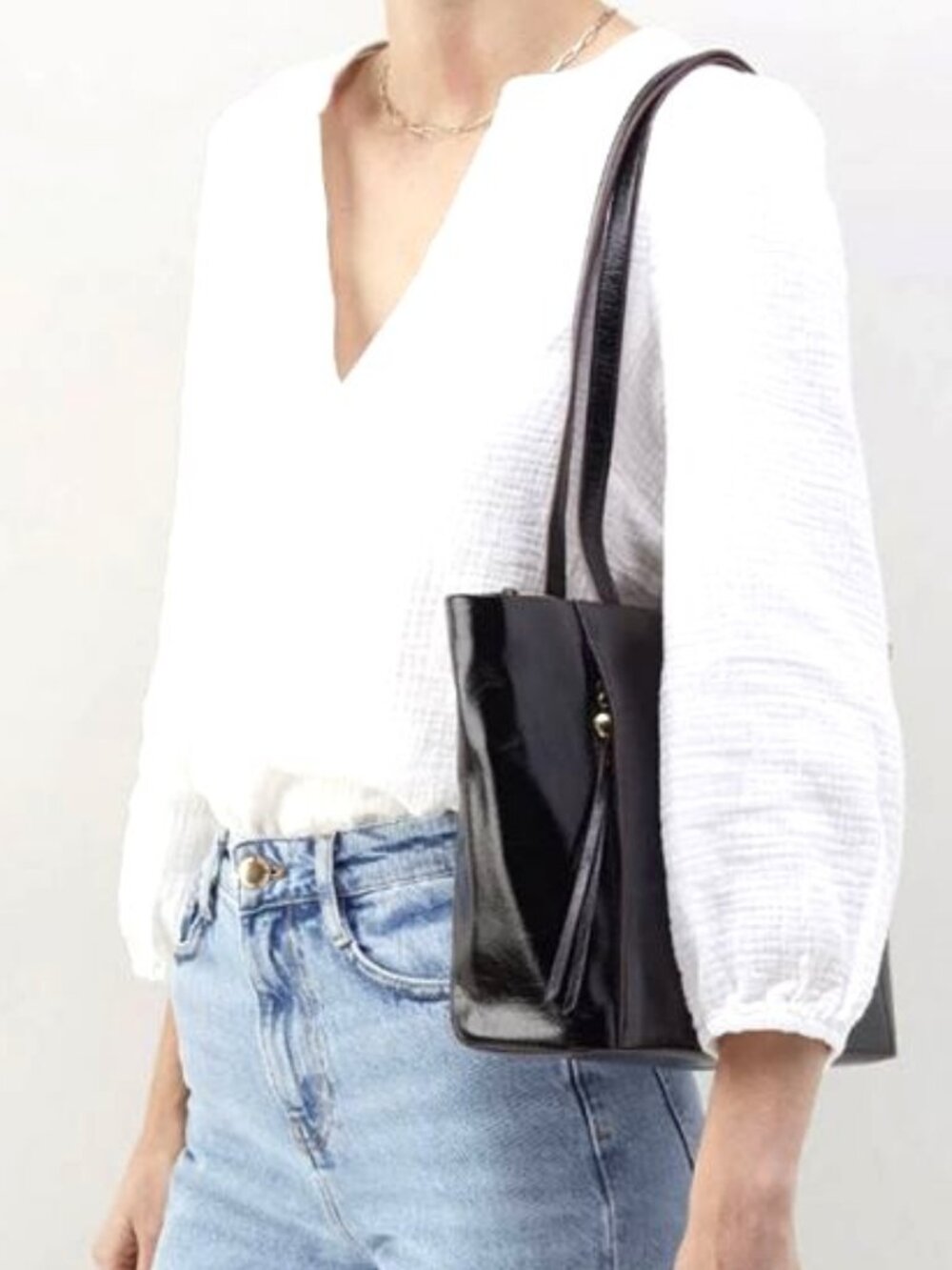 Hobo HAVEN Black Leather Tote Shoulder Bag